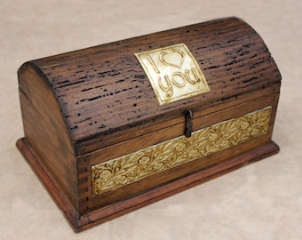 Rustic Jewelry Box - Valentine's Day I LOVE YOU