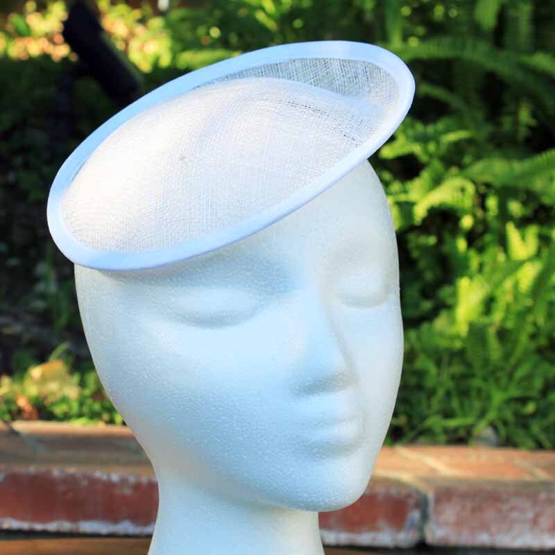 Small Saucer Hat Base WHITE sinamay hat form vintage style