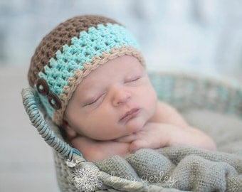 newborn hat, newborn baby hat, newborn boy hat, baby hat, baby boy hat, button hat