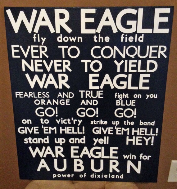 Auburn University Fight Song Subway Art Medium by SweetBegonia