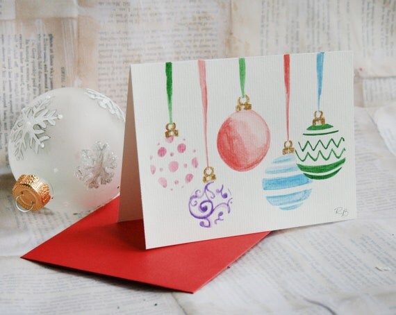 Items similar to Hand Painted Ornament Card on Etsy