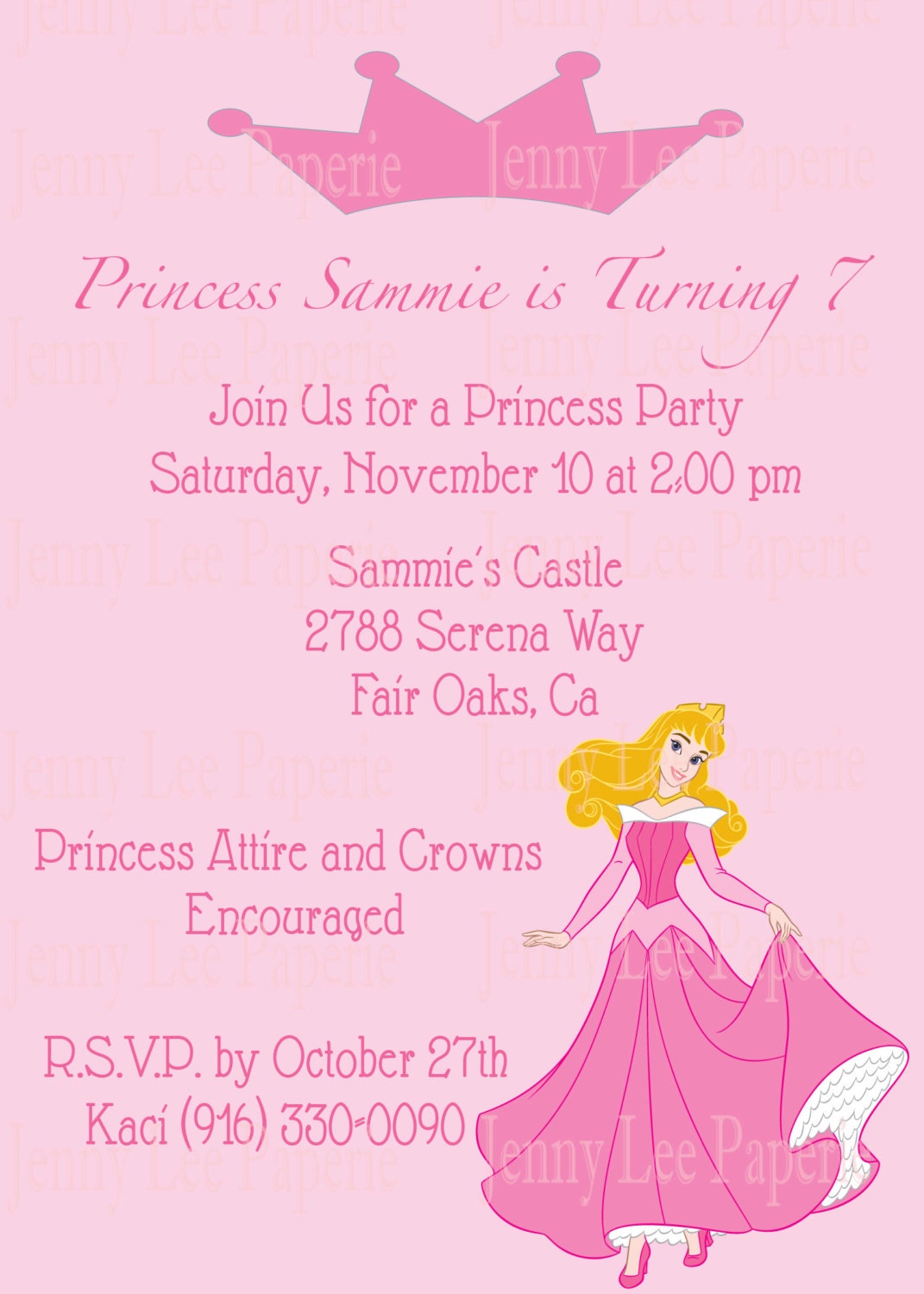 Princess Aurora Invitations 6