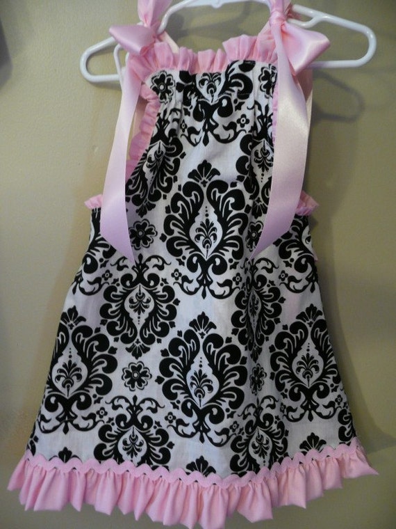 Beautiful Damask Pillowcase Dress with by PrincessEllasBoutiqu