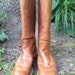 Vintage LUCCHESE Resistol Tan Leather Cowboy Boots Size 7.5D