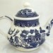 Vintage Blue Willow teapot by Churchill, Staffordshire England, tea pot, English teapot, blue and white EXCELLENT