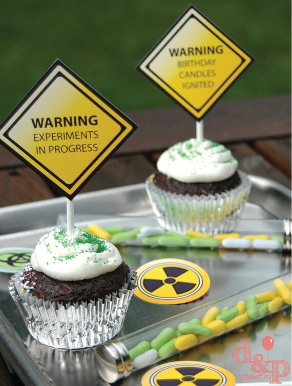 Mad Science Party Square Instant Download DIY Printable Sheet Il_570xn
