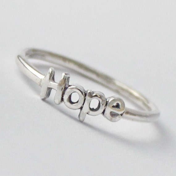 Sterling silver Hope Ring 925 stacking ring with Inspiring