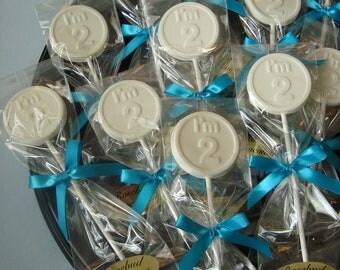 12 Vanilla White Chocolate " I'm 2 " Two Year Old Birthday Lollipop Party Favors