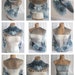 Crocheted blue, white, navy blue triangle Shawl, Scarf, Warmer, Wool by Arzu's Style
