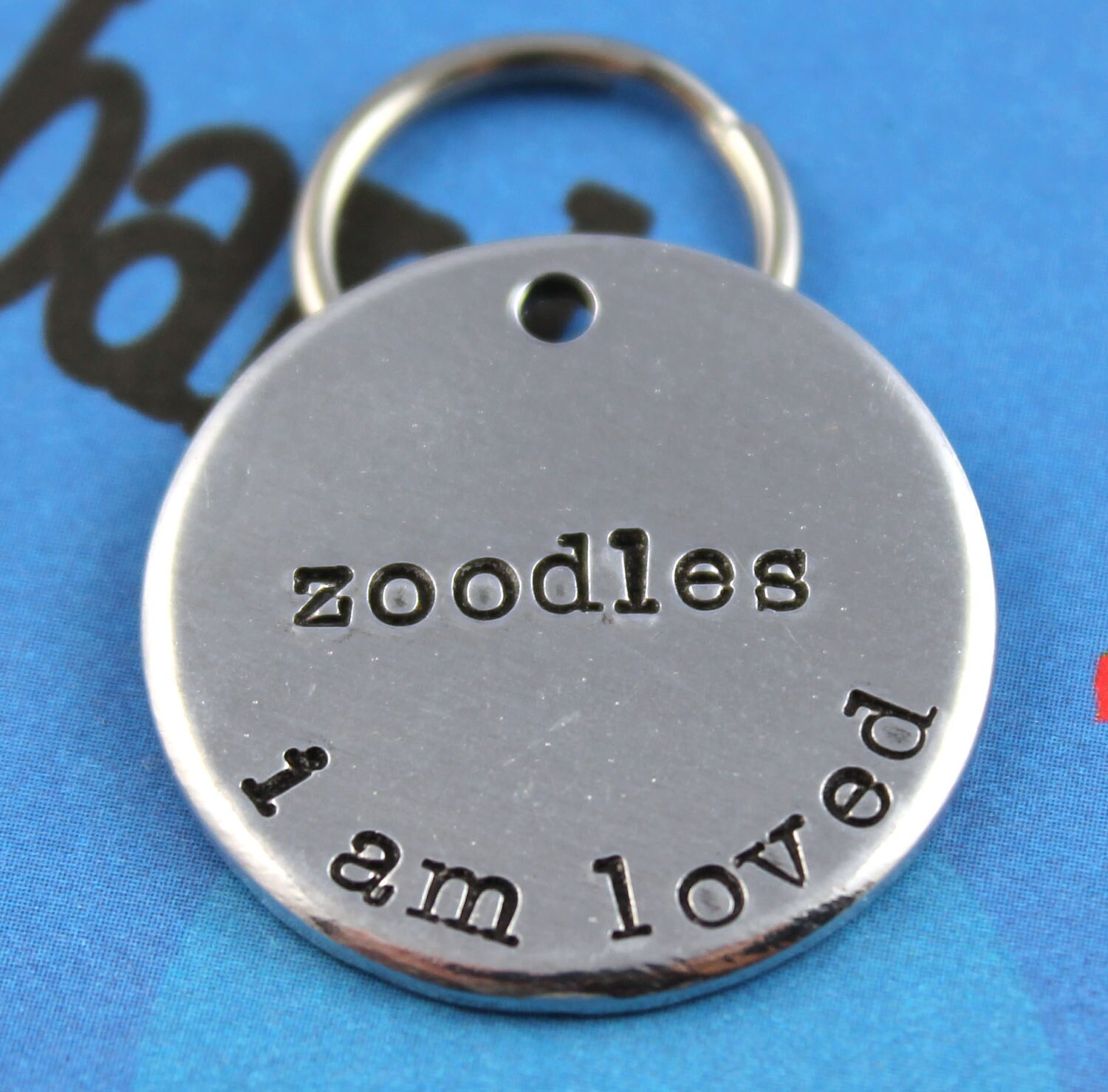Custom Pet ID Tag Handstamped Aluminum Dog Tag I Am Loved