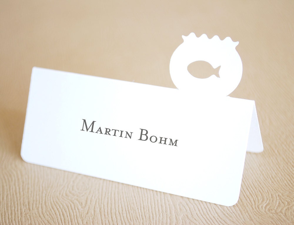 Fish Bowl Tent Place Cards Set of 24 by BluefinWorks on Etsy