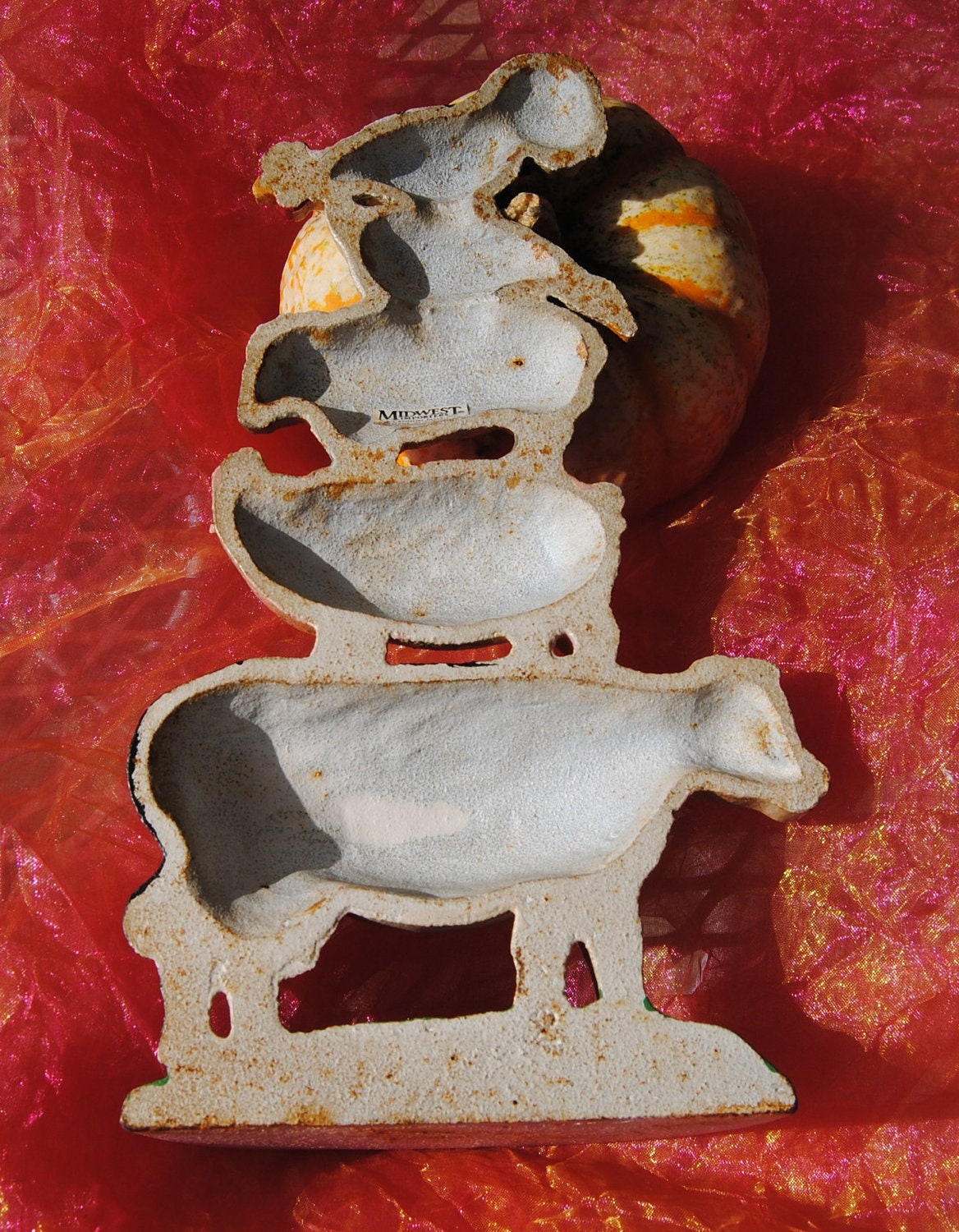 Vintage Cast Iron Farm Animals Door Stop 1960's