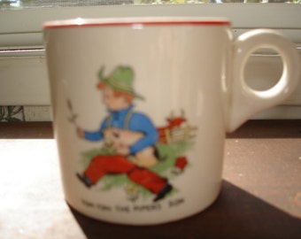 Tom Tom the Piper's Son Stole a Pig - Tea Cup 1940s