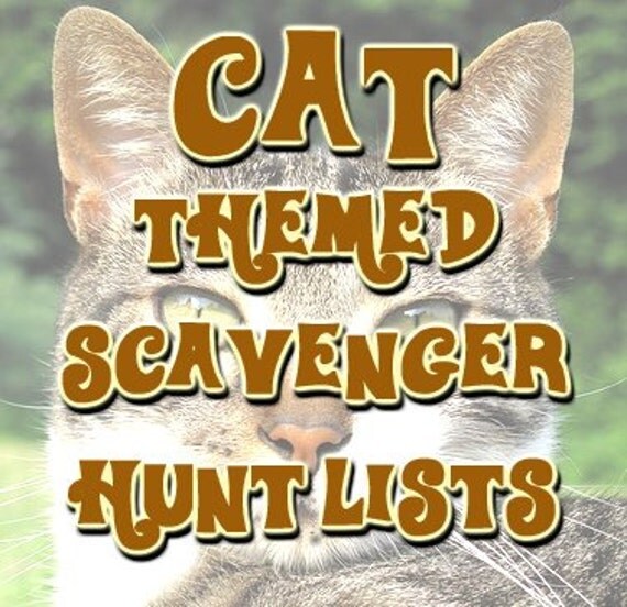 Cat Themed Scavenger Hunt List Collection