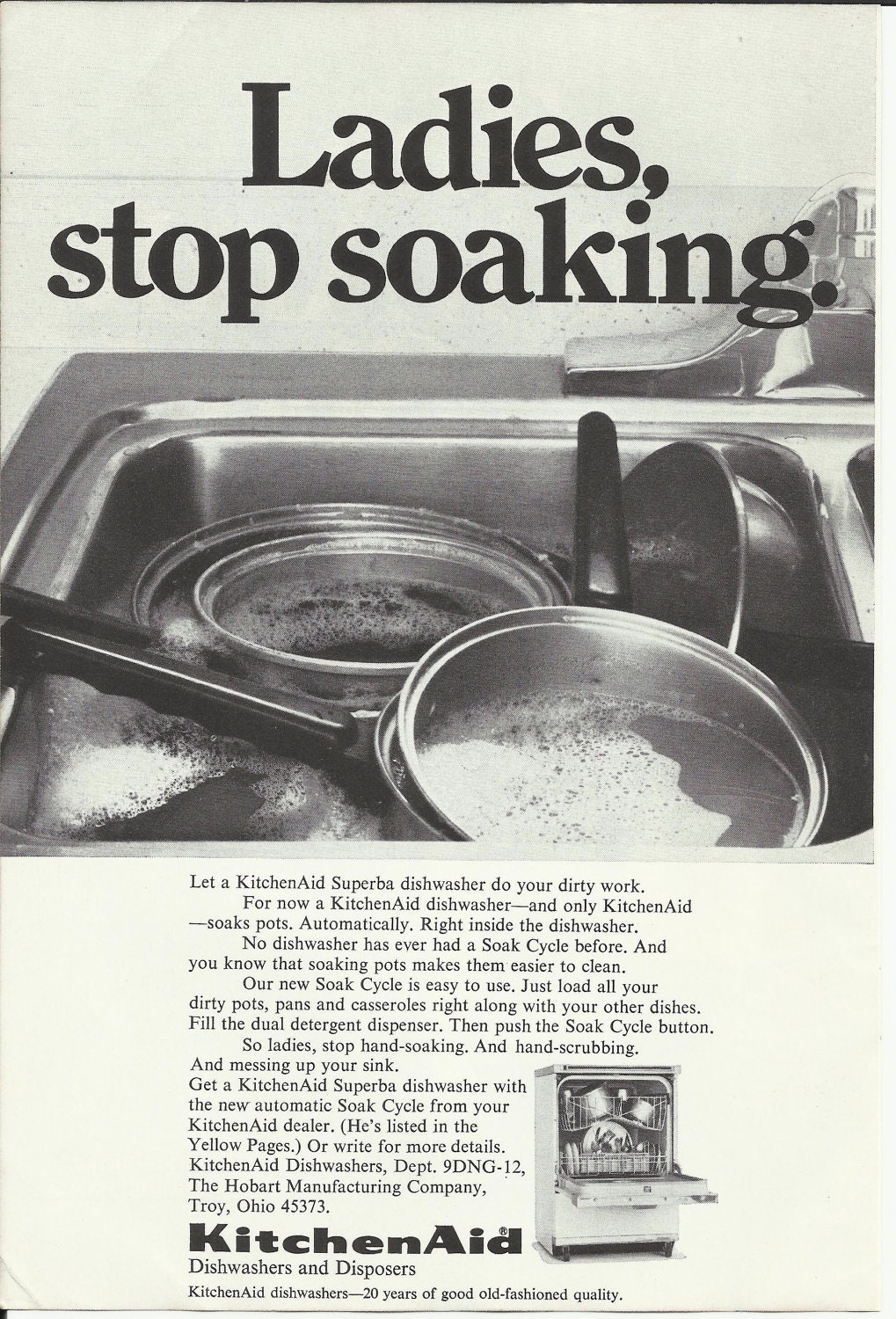 KitchenAid Dishwasher Original 1969 Vintage by VintageAdarama