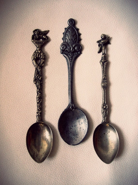 Antique Italian Spoons Weathered Rustic Old/Aged Flatwear