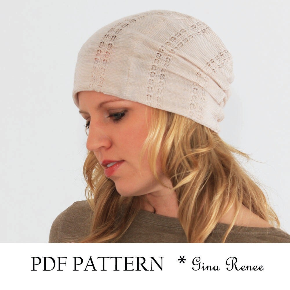 Slouchy beanie pattern. PDF Sewing pattern for Women. Slouchy