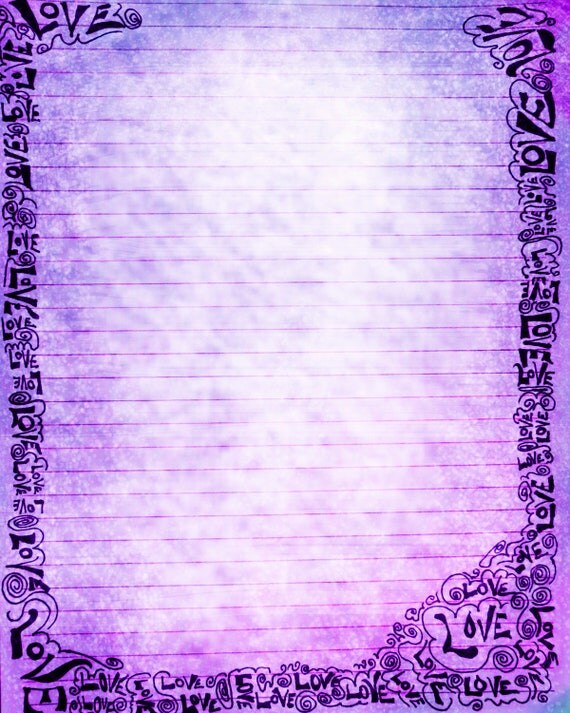 printable journal word pen pink ink paper lined writing stationery purple scrapbook pdf instant digital valentines format