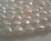 Creamy White Cultured Freshwater Pearl Baroque Nugget Beads 13-14mm 7 inch Strand S0316