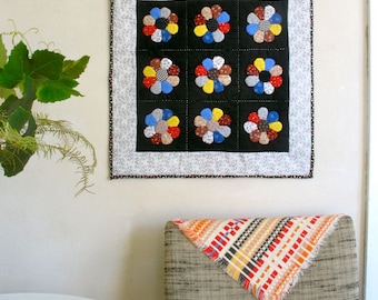Hand Quilted Wall Hanging / Textile Art Home Decor / Pieced Appliqued & Quilted by Hand