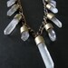 Chunky Crystal Fringe Necklace - Raw Quartz and Vintage Brass Statement Necklace - Formation