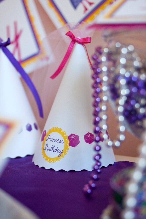 Princess Birthday PRINTABLE Party Collection - You Customize EDITABLE TEXT >> Instant Download << Paper and Cake Il_570xn