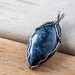 Natural Dark Denim Blue Pietersite Pendant - Wire Wrapped Pietersite Stone Pendant in Antique Copper - blue pendant, artisan wirework