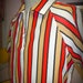 Hip VINTAGE Mens 1950s 1960s Hot Rod Surfer Striped Zip Front Shirt -- Size XL -- Race Track - Rockabilly