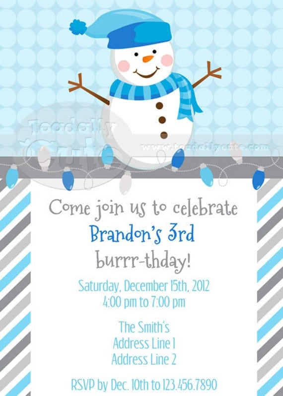 NEW - Snowman, Invitations, personalized set of 12 Il_570xn
