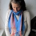 Coral Blue Scarf Handwoven in Cotton fibers