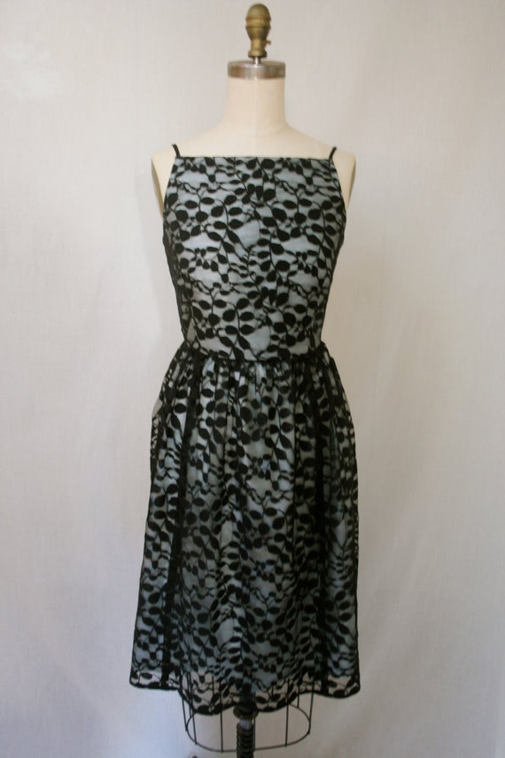 Black Lace Retro-Style Cocktail Dress-Custom Order Only
