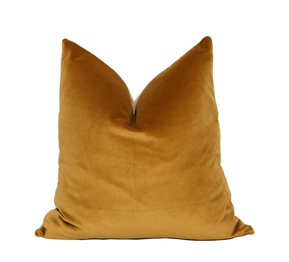 Gold Solid Velour Pillow by CCDeuxVie on Etsy