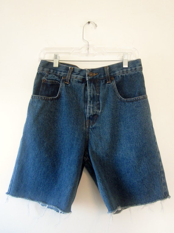 Vintage Mens Cut Off Jean Shorts Denim Cutoff Shorts Waist 30