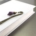 Stone bookmark: rough gemstone, raw amethyst, natural, antique bronze bookmark, gift for grandmother book lover