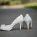 Wedding Shoes - Ivory Wedding Shoes with Ivory Lace. US Size 8.5