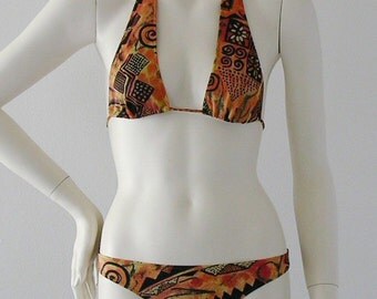 Chagall Print Sliding Halter Two Piece Bikini Available in D and DD Cups