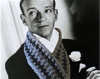 Crochet Scarf Pattern Fred Astaire - Fast Easy Unisex DIY Instant Download PDF