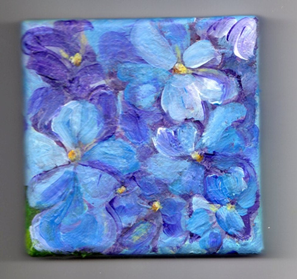 Hydrangea Painting On Canvas | hydrangeas small original painting on canvas Hydrangea Painting On Canvas | hydrangeas small original painting on canvas