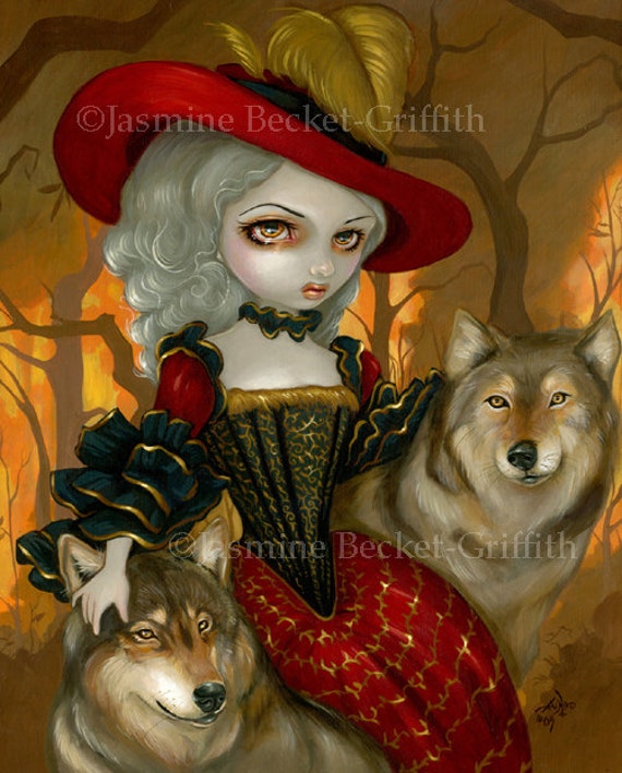 Items similar to Loup-Garou: D'Automne autumn french werewolf fairy art ...