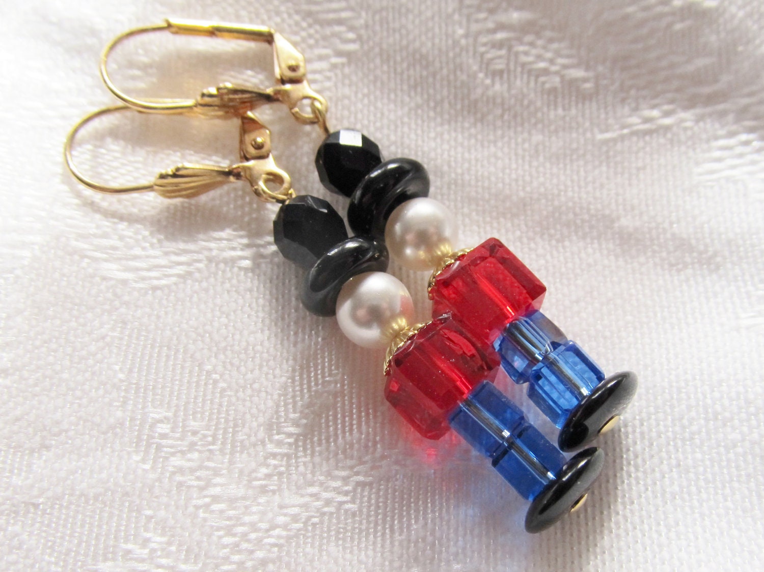 Nutcracker Toy Soldiers Earrings with Czech Glass Crystal