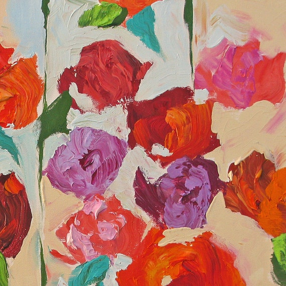 Original Abstract Painting Still Life Floral Painting