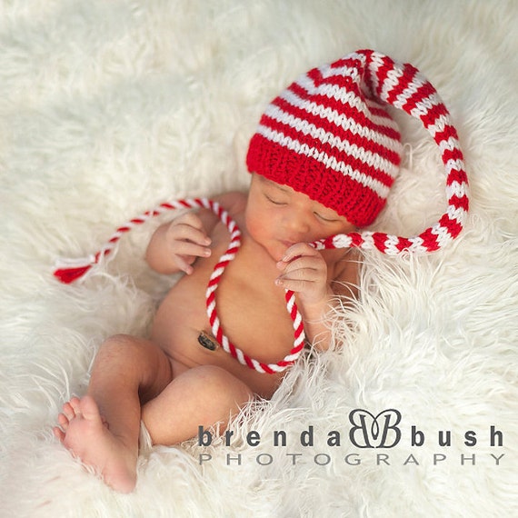 Newborn Baby Christmas Hat KNiT BaBY PHOTO PROP Long Stocking