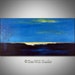 ORIGINAL Abstract BLUE Painting Large Modern Wall Art Oil Painting - White HORIZON 48x24 Fine Art by BenWill