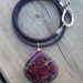 Purple Terra Jasper Necklace with Purple Leather Cord