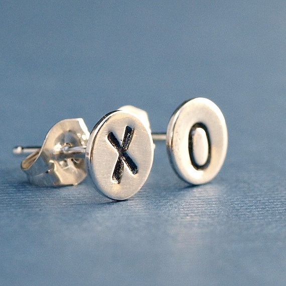 XO Earrings , XO Jewelry , Sterling Silver Earrings Studs , Silver Post ...