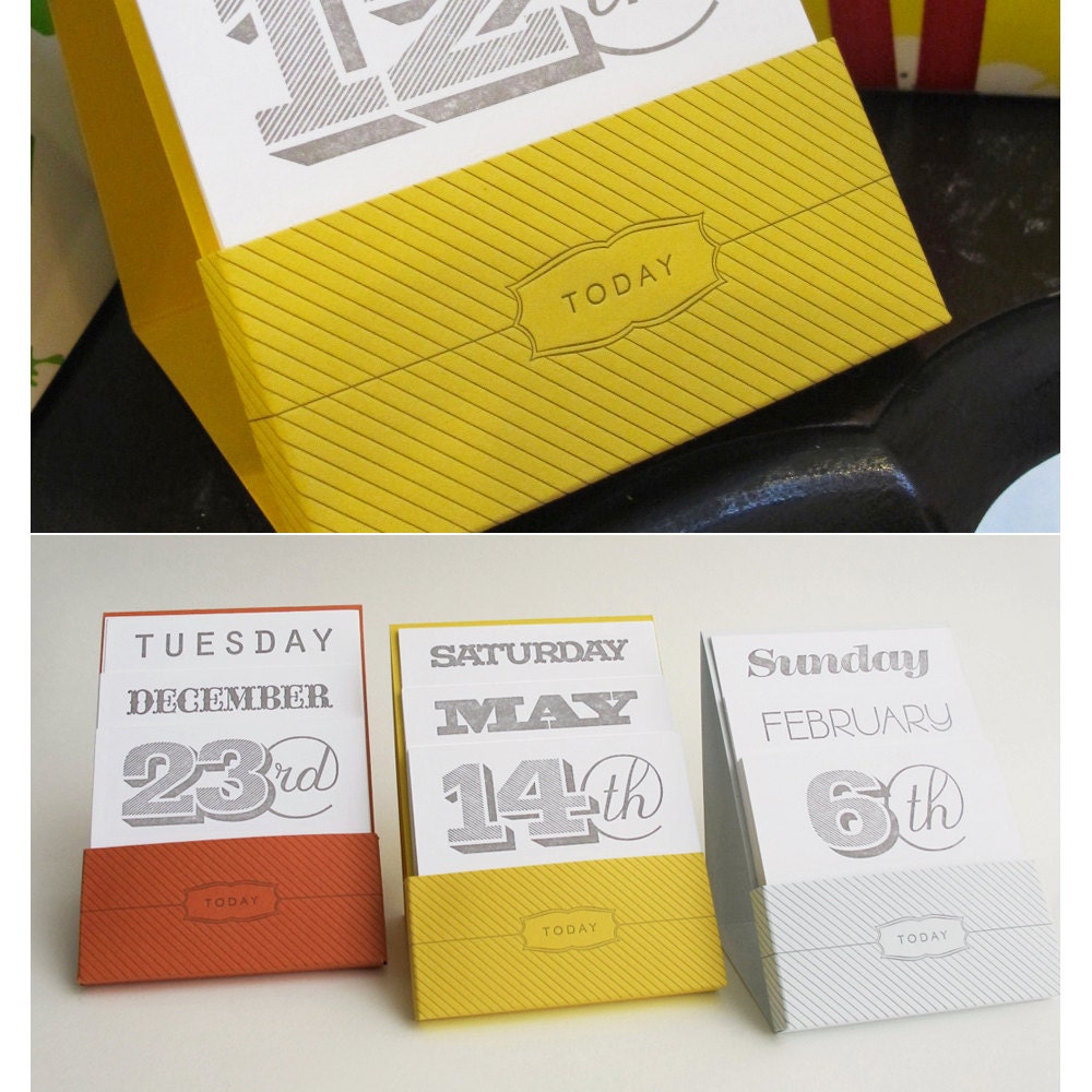 Letterpress Perpetual Desk Calendar