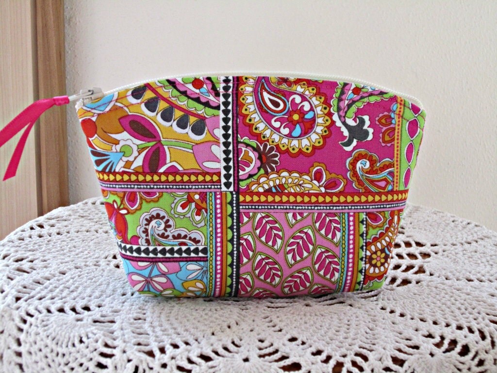 Clutch Cosmetic Bag Purse Bohemian Patchwork by Antiquebasketlady