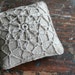 Linen pincushion - crochet motif