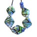 SALE Handmade Lampwork glass beads set, handmade beading supplies, blue and green frog pond jewelry supplies, SRA by Isinglass Design OOAK