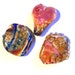 SALE Handmade lampwork glass beads, three pink and red focal bead pendants for jewelry designers, glassbead SRA leteam